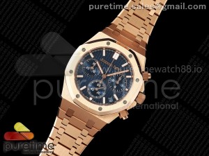 Royal Oak Chrono 26240 RG APSF 1:1 Best Edition Blue Dial on RG Bracelet SA4401 Super Clone