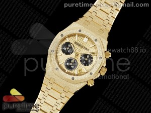 Royal Oak Chrono 26240 Frosted YG APSF 1:1 Best Edition YG Dial on Bracelet SA4401 Super Clone