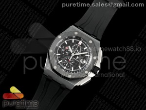 Royal Oak Offshore 44mm Black Ceramic TKF Best Edition Black Dial on Rubber Strap A7750