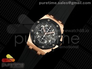 Royal Oak Offshore 42mm RG Rubberclad TKF Best Edition Black Dial on Rubber Strap A7750