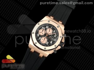Royal Oak Offshore 42mm RG Black Themes TKF Best Edition Black/RG Dial on Rubber Strap A7750