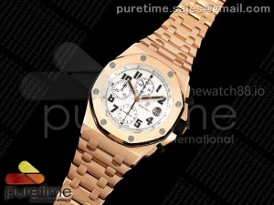 Royal Oak Offshore 42mm RG TKF Best Edition White Dial on RG Bracelet A7750