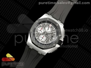 Royal Oak Offshore 44mm SS TKF Best Edition Gray Dial on Rubber Strap A7750