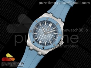 Royal Oak Offshore 15605 SS APPF Best Edition Blue Dial on Blue Rubber Strap A4302