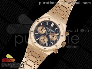 Royal Oak Chrono 26240 RG APSF 1:1 Best Edition Blue/RG Dial on RG Bracelet SA4401 Super Clone