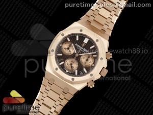 Royal Oak Chrono 26240 RG APSF 1:1 Best Edition Brown/RG Dial on RG Bracelet SA4401 Super Clone