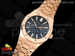 Royal Oak 41mm 15510 RG RSF 1:1 Best Edition Blue Dial on RG Bracelet SA4302 Super Clone