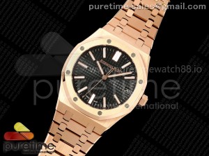 Royal Oak 41mm 15510 RG RSF 1:1 Best Edition Black Dial on RG Bracelet SA4302 Super Clone