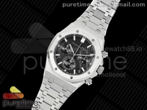 Royal Oak Chrono 26240 SS APSF 1:1 Best Edition Black Dial on SS Bracelet SA4401 Super Clone V2 (Free Sprung)