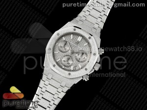 Royal Oak Chrono 26240 Frosted SS APSF 1:1 Best Edition Silver Dial on SS Bracelet SA4401 Super Clone