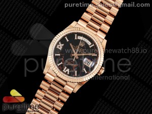 Day Date 36 RG 128235 KF 1:1 Best Edition Eisenkiesel Dial on President Bracelet A2836 (Gain Weight)