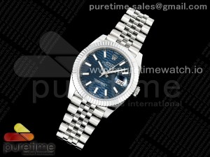 DateJust 41 126334 JQF 1:1 Best Edition 904L Steel Blue Textured Stick Dial on SS Jubilee Bracelet VR3235