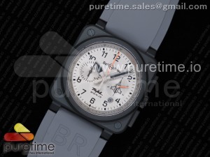 BR 03-94 Chrono PVD Gray Dial Black Markers on Gray Rubber Strap A7750 (Free Nylon Strap)