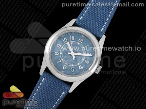 Calatrava 6007A SS 3KF 1:1 Best Edition Blue Dial on Blue Leather Strap A324 Super Clone V2