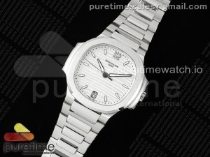 Nautilus 7118 Ladies 3KF 1:1 Best Edition White Dial on SS Bracelet A324 Super Clone