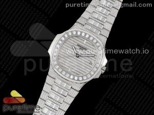 Nautilus 5711 SS TWF Full Diamonds Bezel & Dial on Diamonds Bracelet A324