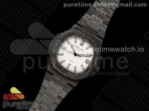 Nautilus 5711 DIW Carbon DIWF 1:1 Best Edition White Textured Dial on Carbon Bracelet 324CS