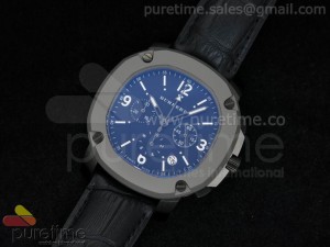 Britain Chrono 47mm SS Black Dial on Black Leather Strap JAP Quartz