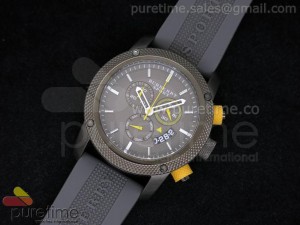 Sports Chrono SS Gray Dial on Gray Rubber Strap ISA Quartz