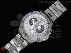 BMW Chrono SS White Dial on SS Bracelet RONDA Quartz