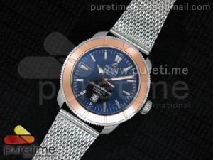 Super Ocean Heritage SS Black Dial on SS Mesh Bracelet A2824