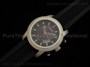 Sport Chronograph SS on Black Rubber Strap