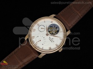 Carrousel Tourbillon RG White Dial on Brown Leather Strap