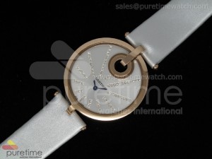 Captive de Cartier RG Silver Dial on Silver Fabric Strap ETA Quartz