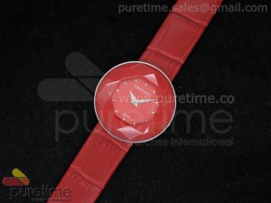 Century Red Dial on Red Leather Strap Jap Quartz