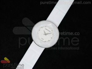 Century White Dial on White Leather Strap Jap Quartz