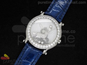 Happy Sports 150th Anniversary Animal World 42mm SS Seal Dial on Dark Blue Leather Strap Ronda Quartz