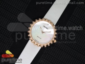 Tourbillon Volant RG White MOP Dial on White Fabric Strap Ronda Quartz