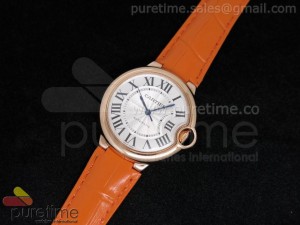 Ballon Bleu 36mm RG White Dial on Orange Leather Strap Swiss ETA2671