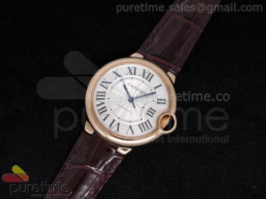 Ballon Bleu 36mm RG White Dial on Wine Leather Strap Swiss ETA2671