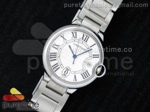 Ballon Bleu 42mm SS White Texture Dial on SS Bracelet A2824