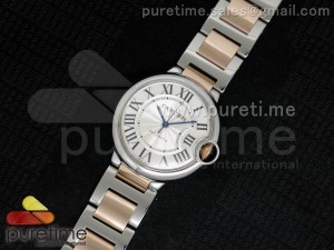 Ballon Bleu SS White Textured Dial on RG Wrapped SS Bracelet ETA2671