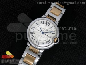 Ballon Bleu 42mm SS White Textured Dial on SS/RG Bracelet ETA2892