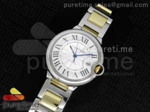 Ballon Bleu 42mm SS White Textured Dial on SS/YG Bracelet ETA2892