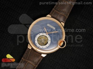 Ballon Bleu Tourbillon RG Blue Textured Dial on Brown Leather Strap