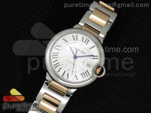 Ballon Bleu 42mm SS White Textured Dial on SS/RG Bracelet A2824