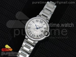 Ballon Bleu 33mm SS SWF 1:1 Best Edition White Textured Dial on SS Bracelet ETA2671