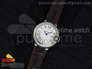 Ballon Bleu Ladies SS White Dial on Brown Leather Strap Ronda Quartz