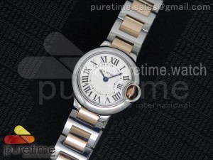 Ballon Bleu 28mm Ladies SS White Dial on SS/RG Bracelet Ronda Quartz