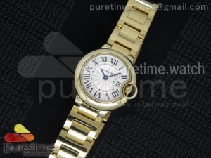 Ballon Bleu 28mm Ladies YG Silver Textured Dial on YG Bracelet Ronda Quartz