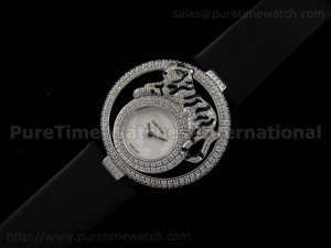 Le Cirque Animalier de Cartier la Panthere SS on Black Strap