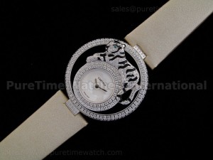 Le Cirque Animalier de Cartier la Panthere SS on Creamy Strap