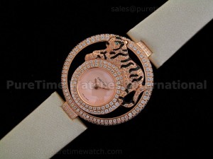 Le Cirque Animalier de Cartier la Panthere RG on Creamy Strap