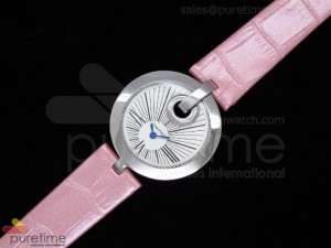 Captive Ladies SS Cream Dial on Pink Leather Strap Swiss Quartz