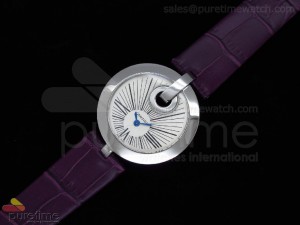 Captive Ladies SS Cream Dial on Purple Leather Strap Swiss Quartz