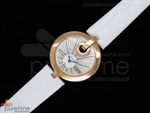 Captive Ladies RG Cream Dial on White Leather Swiss Quartz